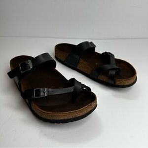 Birkenstock Mayari Sandals Women's Size 7 EU 38 Shoes Black Toe Loop Adjustable
